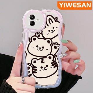 เคสโทรศัพท์มือถือแบบนิ่ม ใส กันกระแทก ลายการ์ตูนสัตว์น่ารัก สีครีม สําหรับ Samsung A04 A04E M04 F04