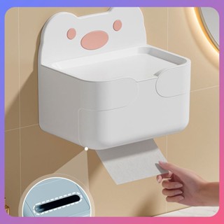 ☛ Hugging Bear Wall Hanging Tissue Box Waterproof Punch-free Tissue Box Light Luxury Toilet Paper Box Toilet Paper Roll Holder srlive