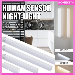 [พร้อม] Led Motion Sensor Light Wireless Night Light Type-c พอร์ตชาร์จติดผนังตู้ครัวบันไดห้องน้ำ Motion Sensor โคมไฟ Led