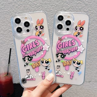 เคสป้องกันโทรศัพท์มือถือ แบบแม่เหล็ก ลายการ์ตูน Powerpuff Girls น่ารัก สําหรับ iPhone 11 14 Plus 12 13 Pro Max