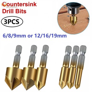 Chamfer Countersink 1/4 6.3 มม. ก้านหกเหลี่ยม เครื่องมือตัดลบคม เหล็ก ความเร็วสูง