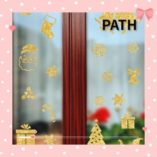 Path สติกเกอร์ ลายซานตาคลอส สโนว์แมน คริสต์มาส สําหรับตกแต่ง