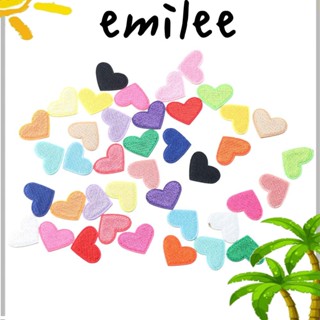 EMILEE แผ่นแพทช์ผ้า รูปหัวใจ สําหรับตกแต่งเสื้อผ้า DIY