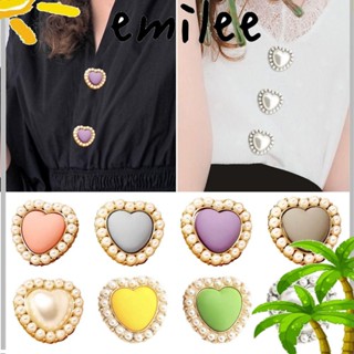 EMILEE กระดุมมุก คุณภาพสูง รูปหัวใจ สําหรับตกแต่งเสื้อผ้า 10 ชิ้น