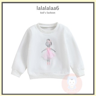 Laa6 เสื้อกันหนาว คอกลม แขนยาว พิมพ์ลาย อินเทรนด์ สําหรับเด็กผู้หญิง