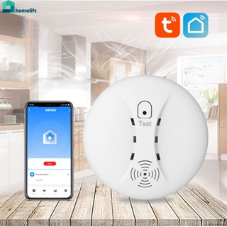 Tuya Wifi Smart Fire Smoke Alarm Wireless Smoke Sensor 24 ชั่วโมงตรวจจับอย่างแม่นยำ High Volume Alarm Home Safety Protection home home