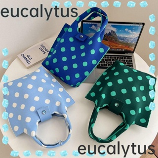 Eucalytus1 กระเป๋าถือ ผ้าถักนิตติ้ง แฮนด์เมด ความจุสูง ใช้ซ้ําได้