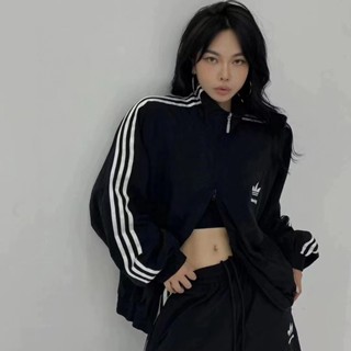 Adidas Originals X Balenciaga เสื้อแจ็กเก็ตลําลอง ปักลายโลโก้ แฟชั่นสําหรับผู้ชาย และผู้หญิง