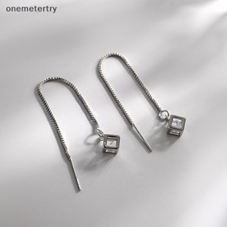 Onem ต่างหูโซ่ยาว ประดับเพทาย เครื่องประดับแฟชั่น หรูหรา