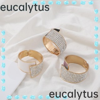 Eucalytus1 กําไลข้อมือ ประดับพลอยเทียม หรูหรา สําหรับผู้หญิง