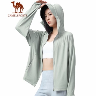 CAMEL SPORTS เสื้อคลุมกันแดด ผ้าถัก ป้องกันรังสีอัลตราไวโอเลต แฟชั่นฤดูใบไม้ผลิ และกลางแจ้ง สําหรับผู้หญิง