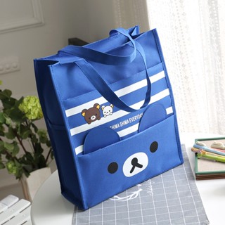 กระเป๋าผ้าแคนวาส ทรงโท้ท ขนาดเล็ก สไตล์ Preppy สําหรับใส่หนังสือนักเรียน