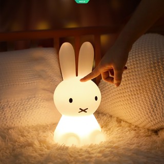 โคมไฟ LED รูปการ์ตูนกระต่าย Miffy เรืองแสง ป้องกันการชน ขนาดใหญ่พิเศษ ทนต่อการกระแทก เหมาะกับให้เป็นของขวัญได้ สําหรับเด็กผู้ชาย และเด็กผู้หญิง