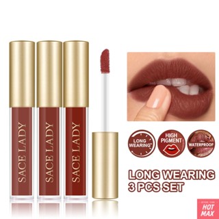 SACE LADY 3PCS/SET Mattic Lip Glaze Velvet Showing White Chinese Makeup Lip Gloss Not Touch The Cup And Does Not Fall Off [hotmax]