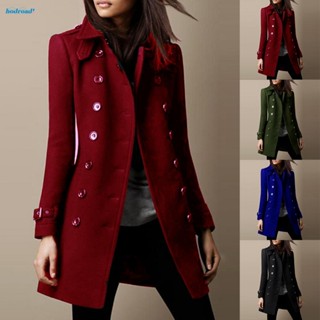 【HODRD】Overcoats Jacket Lapel Long Slimming And Slimming Solid Color Warm Women【Fashion】