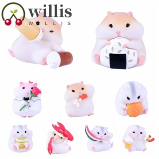 Willis ฟิกเกอร์หนูแฮมสเตอร์ คลาร์ก สัตว์ขนาดเล็ก ซีรีส์ฟู้ดดี้ แฮมสเตอร์ หมวกกันน็อค ฟิกเกอร์ อุปกรณ์ตกแต่งภายในรถ ตกแต่งบ้าน น่ารัก