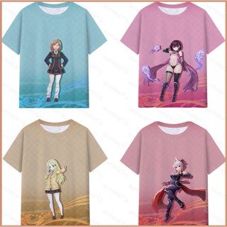 23 Ayakashi เสื้อยืดคอสเพลย์ แขนสั้น ทรงสามเหลี่ยม พิมพ์ลายอนิเมะ Kazamaki Matsuri Kanade Suzu 3D พลัสไซซ์ แฟชั่นสําหรับผู้หญิง