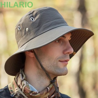 Hilario หมวกบักเก็ตแฟชั่น สีพื้น กันแดด สําหรับตกปลา เดินป่า เดินทาง กลางแจ้ง