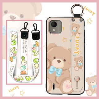 Silicone Anti-knock Phone Case For Nokia C110 4G Cartoon Wristband Lanyard Soft case Cute Fashion Design Waterproof