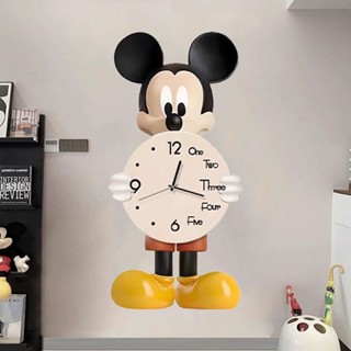 นาฬิกาแขวนผนัง ลายมิกกี้เมาส์ Seiko ไร้เสียง ระดับไฮเอนด์ สําหรับตกแต่งห้องนั่งเล่น
