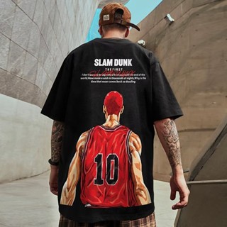 เสื้อยืดแขนสั้น พิมพ์ลายตัวอักษร Street Dunk Master ทรงหลวม สไตล์ฮิปฮอป แนวสตรีท แบบสร้างสรรค์ เหมาะกับฤดูร้อน สําหรับผู้ชาย ไซซ์ M - 8XL