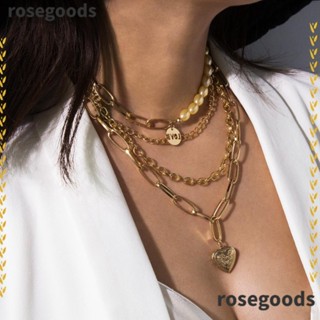 Rosegoods1 สร้อยคอโช้คเกอร์ หลายชั้น อินเทรนด์ สร้างสรรค์ แฟชั่น ไหปลาร้า