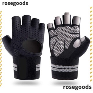 Rosegoods1 ถุงมือกีฬา ผู้หญิง ผู้ชาย กันลื่น ฟิตเนส ฝึกอบรม ป้องกัน ถุงมือขี่จักรยาน