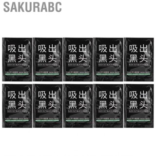 Sakurabc 10pcs Bamboo Charcoal Blackhead  Nose  Skin Pore Cleansing Peel Off 6g