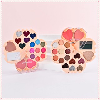 Miss Young 18 Color Eyeshadow Palette Set Earth Color Glitter Super Flash Blush Highlighter Set High Color Rendering Long Lasting Face Makeup JOYFEEL