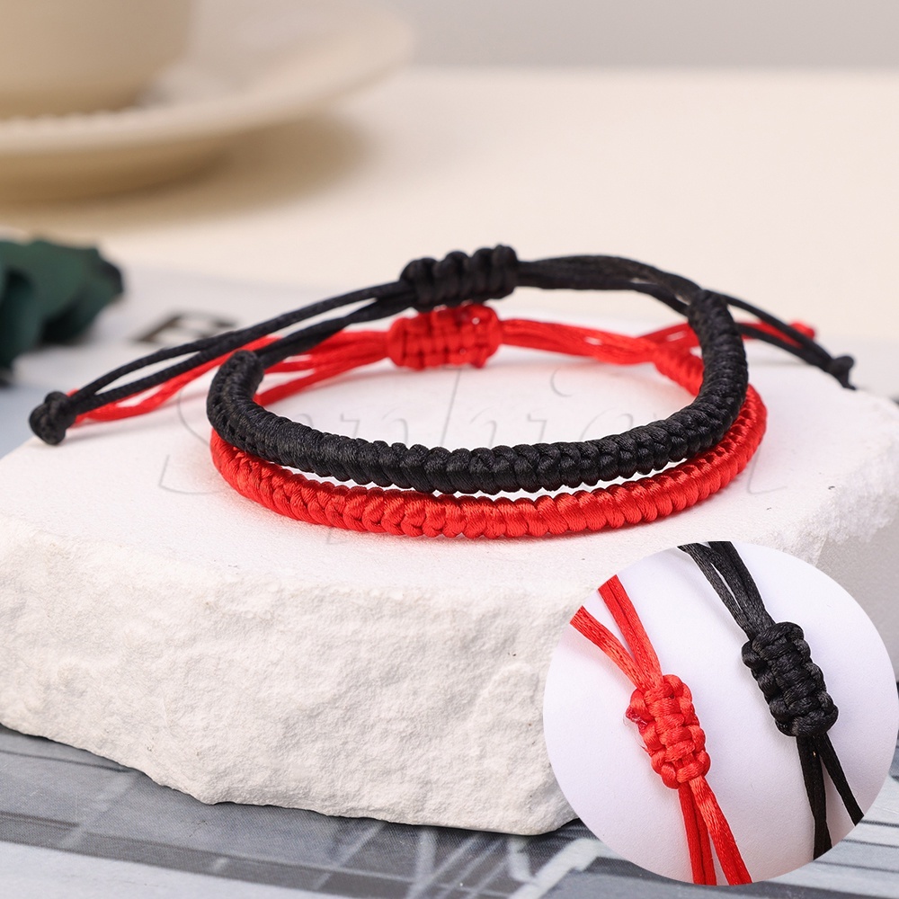 เชือกถักอินเทรนด์ Jewellery อุปกรณ์เสริมสุภาพสตรีด้ายพุทธกําไลข้อมือจี้สร้อยข้อมือ Charm สร้อยข้อมือ Handmade Amulet ปรับสาวผู้หญิง Lucky สร้อยข้อมือเชือกสีแดงทอ