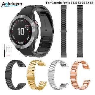 สายนาฬิกาข้อมือสเตนเลส ปลดเร็ว ขนาด 20 มม. 22 มม. 26 มม. สําหรับ Garmin Fenix 7 7S 7X 6 6X Pro 5 5X