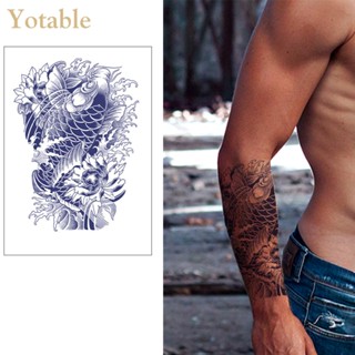 [Yotable.th] รอยสักครึ่งแขน กันน้ํา ลายดอกไม้ สไตล์โบราณ สําหรับผู้ชาย ผู้หญิง 2 ชิ้น