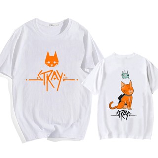 FUNKO เสื้อยืด พิมพ์ลายอนิเมะ Stray Game Momo Cat สไตล์ฮาราจูกุ