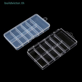 Buildvictor กล่องพลาสติกใส ประดับลูกปัดคริสตัล พลอยเทียม สําหรับจัดเก็บอุปกรณ์ตกแต่งเล็บ 1 ชิ้น