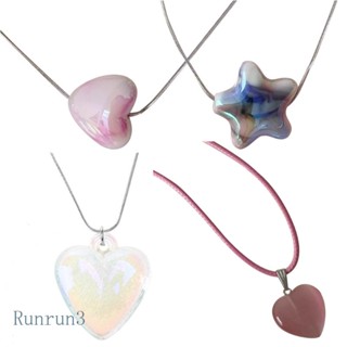 Run สายโซ่คล้องคอ รูปงู ดาว หัวใจ ไล่โทนสี สําหรับผู้หญิง 2023
