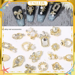 ✧Ready Stcok 10pcs Nail Art Pearl Inlaid Diamond Round Wreath Jewelry Opal Bowknot Peach Heart Ring Large Pile Diamond Bear Nail Decoration Manicure Tool For Nail Shop TALLER