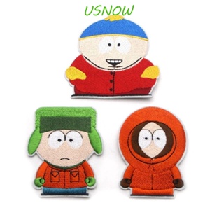 Usnow แผ่นแพทช์สติกเกอร์ ปักลายการ์ตูนอนิเมะ South Park DIY สําหรับติดตกแต่งเสื้อผ้า กระเป๋านักเรียน