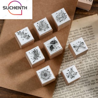 Suchenth 16 ชิ้น / เซต แสตมป์ยางไม้ สร้างสรรค์ สมุด DIY แสตมป์มาตรฐาน