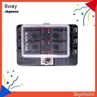 Skym* กล่องฟิวส์วงจร พร้อมไฟเตือน LED 4 6 10 อุปกรณ์เสริม สําหรับรถยนต์ เรือ