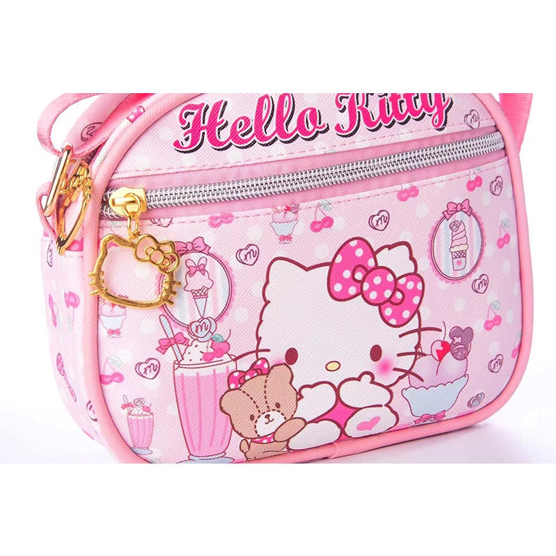 Kawaii Sanrio Hello Kitty Cinnamoroll ใหม่ กระเป๋าสะพายไหล่ กระเป๋าสตางค์ลําลอง ลายการ์ตูน Kuromi สําหรับเด็ก - รูปที่ 7
