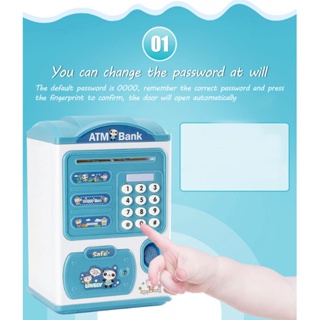 GARDEN LIVE Kids Money Bank Electronic Password Piggy Banks Cash Coin Can Auto Scroll Paper Box with Light Music Fingerprint Unlock