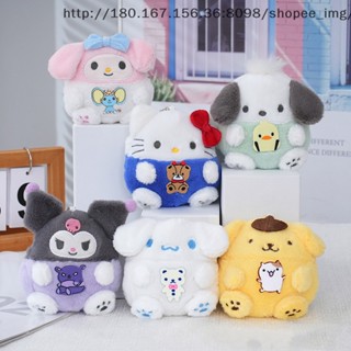 SANRIO Yescont กระเป๋าเป้สะพายหลัง กระเป๋าใส่เหรียญ ผ้ากํามะหยี่ขนนิ่ม ลายอนิเมะ My Melody Kt Cat Purin Dog Kuromi น่ารัก สําหรับเด็กผู้หญิง