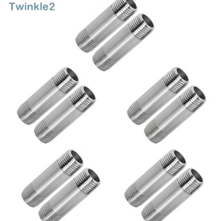 Twinkle อะแดปเตอร์ข้อต่อท่อน้ํามัน สังกะสี สีเงิน 15*60 มม. 10 ชิ้น