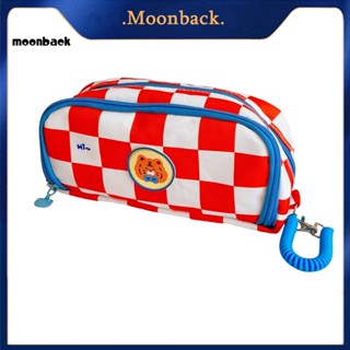 &lt;moonback&gt; กระเป๋าดินสอ หนังเทียม พิมพ์ลายสก๊อต กันฝุ่น สําหรับนักเรียน