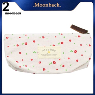 &lt;moonback&gt; กระเป๋าดินสอ ปากกา เครื่องสําอาง ผ้าแคนวาส ลายดอกไม้