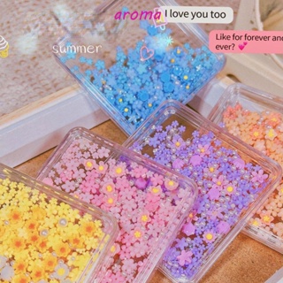 Aroma อุปกรณ์ตกแต่งเล็บ พลอยเทียม ลายดอกไม้ 3D DIY