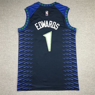 โมเดลหมาป่า และ Zhuangyuan No. แฟชั่นคลาสสิก เสื้อกีฬาบาสเก็ตบอล ปักลาย Edwards Jersey ครบรอบ 75 ปี สีฟ้า จํานวน 1 ชิ้น 398313