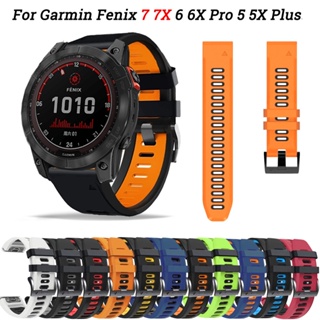 สายนาฬิกาข้อมือซิลิโคน 22 มม. 26 มม. สําหรับสมาร์ทวอทช์ Garmin Fenix 7X 7 Epix 6X 6 Pro 5X 5 Plus 3 3HR 945 935