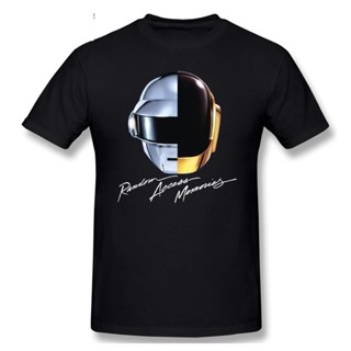 เสื้อยืดลําลอง แขนสั้น คอกลม พิมพ์ลาย Daft Punk Random Access Memories Electro Music สีขาว สีดํา ขนาดใหญ่ สําหรับผู้ใหญ่