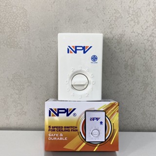 อุปกรณ์พัดลม NPV สวิตซ์พัดลม สวิทซ์ เพดานสามารถปรับได้ 5 ระดับ (มอก.) NPV ใช้ได้กับทุกยี่ห้อ พัดลมโคจร พัดลมผนัง